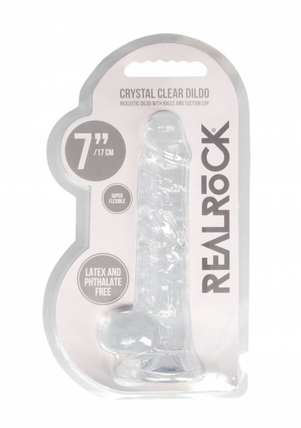 REALROCK - REALISTIC DILDO WITH BALLS CLEAR 17CM - Image 4