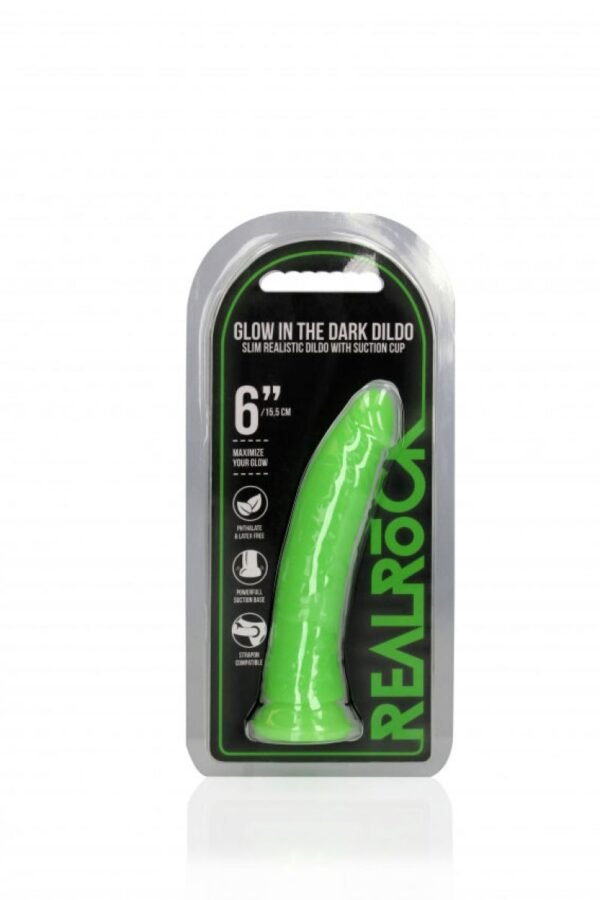 REALROCK GLOW IN THE DARK - REALISTIC DILDO 17,5 CM GREEN - Image 4