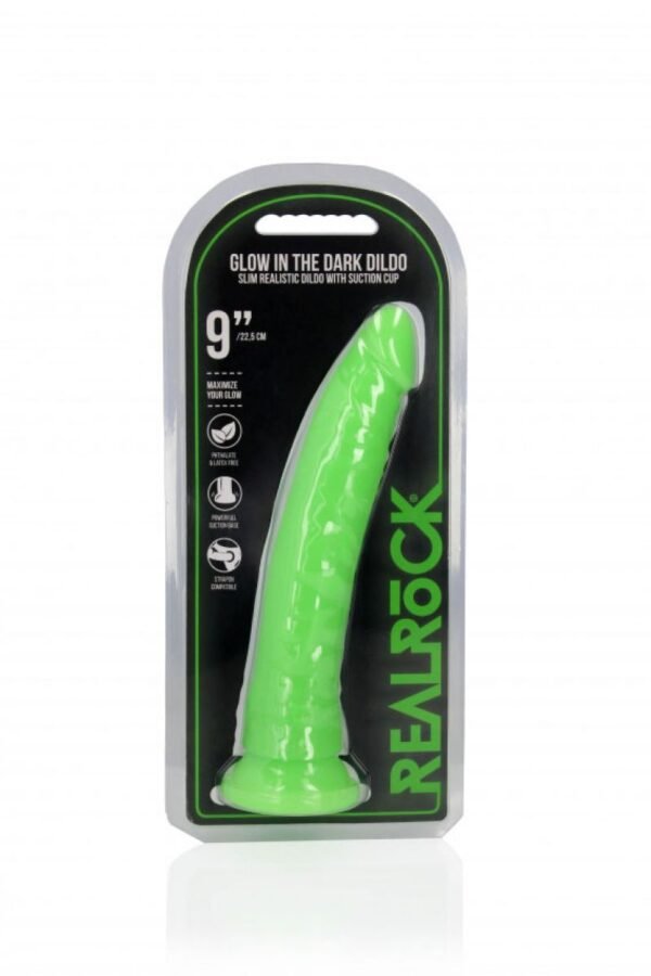 REALROCK GLOW IN THE DARK - REALISTIC DILDO 25 CM GREEN - Image 4