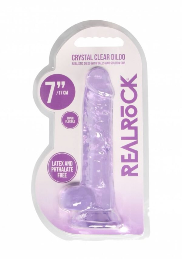 REALROCK - REALISTIC DILDO WITH BALLS PURPLE 18 CM - Image 3