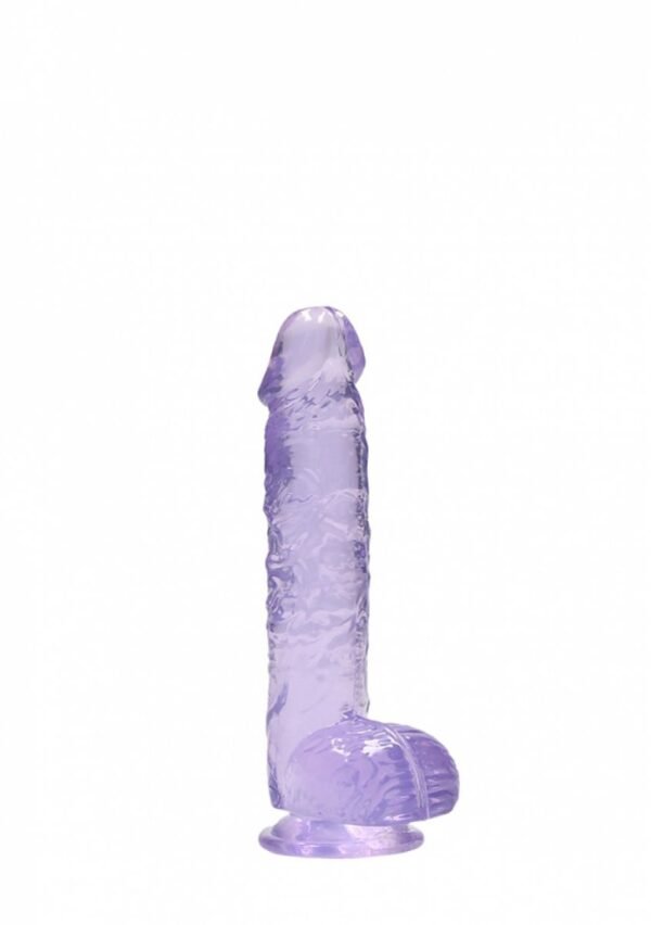 REALROCK - REALISTIC DILDO WITH BALLS PURPLE 15 CM